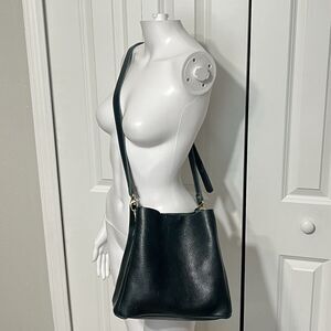 Portland Leather Goods Green Butterfly Bucket Bag Purse Crossbody